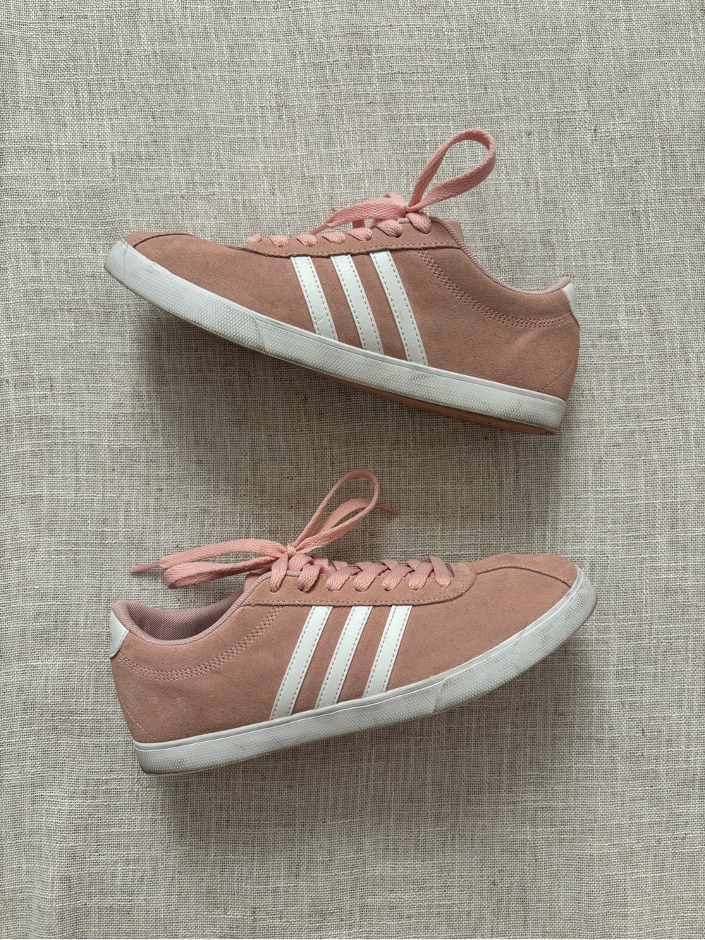 Adidas Neo Courtset Blush Pink White Suede Sneakers 9